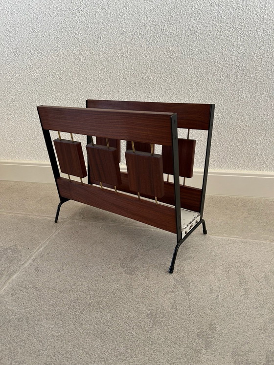Vintage teak Magazine rack BroVorm Haarlem – Metal, Wood (photo 4 of 5)