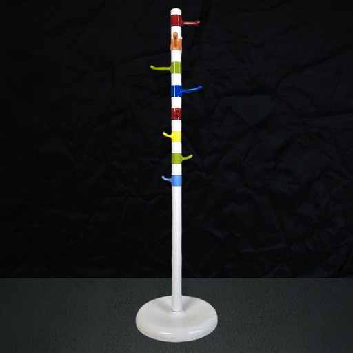 Perchero infantil de pie Ikea vintage y colorido (curvo) estilo Memphis (modular, ajustable)