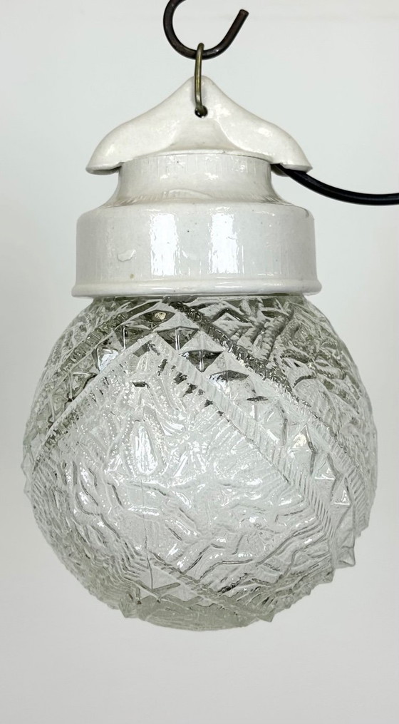Image 1 of Vintage witte porseleinen hanglamp, jaren 70