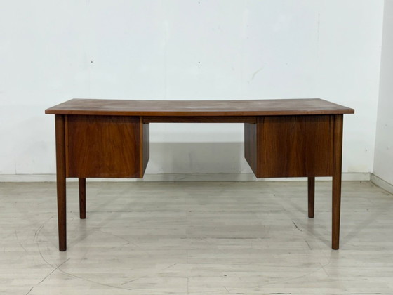 Image 1 of Scrivania danese in teak Tavolo da ufficio in legno vintage