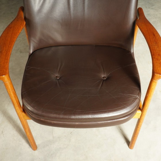 Fauteuils vintage – Ib Kofod Larsen – Fröscher – 1960 – Leather, Wood (photo 11 of 16)