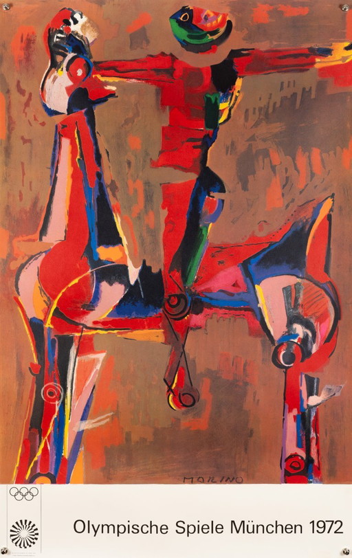 Olympia 1972 – Póster Olímpico Vintage Original de Marino Marini – Mid-Century Modern – 102x64 cm