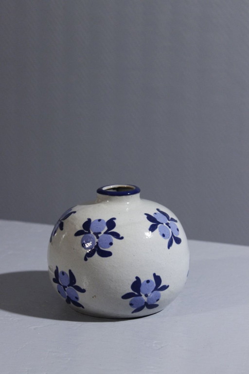 Jean Garillon Elchinger Soufflenheim vase Art Deco floral decoration 1930s