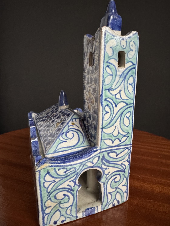 Image 1 of Antique Moroccan ceramic inkwell for illuminators