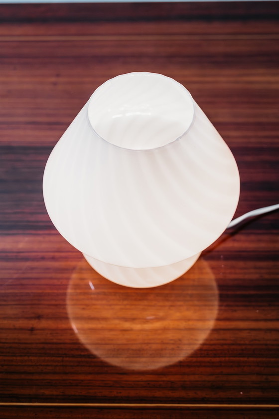 Image 1 of Pair of Murano Mushroom Rose Table Lamps, 1970s Design, Pink Shade