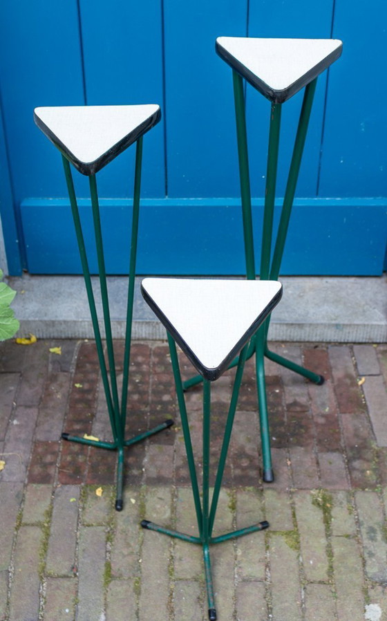 Image 1 of Ensemble de 3 supports géométriques pour plantes - table à plantes