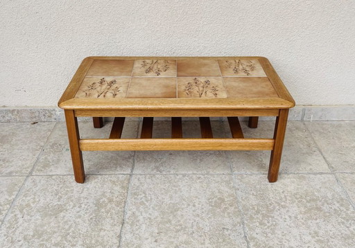 Vintage teak and ceramic coffee table, 1960