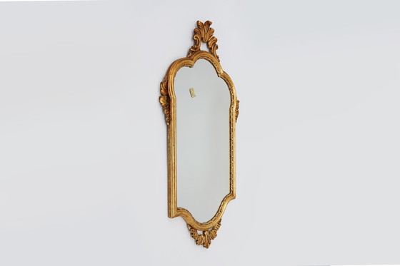 Image 1 of Miroir doré de style baroque du milieu du siècle, France, années 1950