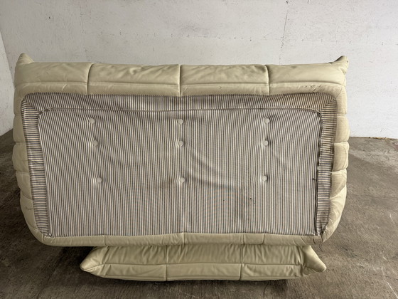 Image 1 of Divano a 2 posti e a 3 posti Ligne Roset Togo 100% autentico in pelle beige.