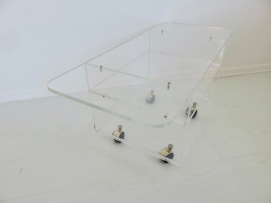 Image 1 of Large plexiglass table by David Lange for "Les Invisibles du Marais", 80s