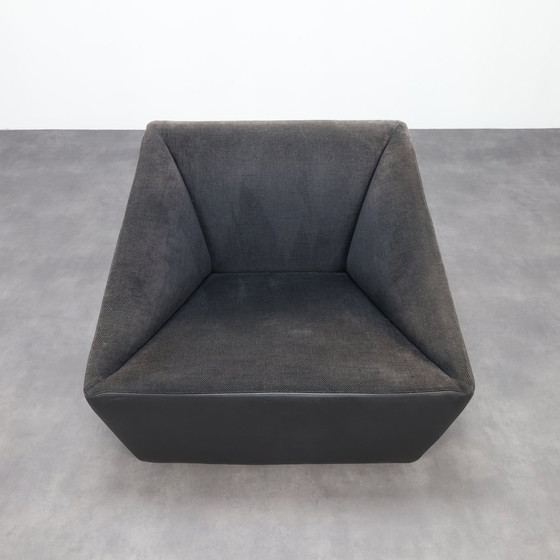 Image 1 of Postmoderne leren fauteuil op wielen van Cor