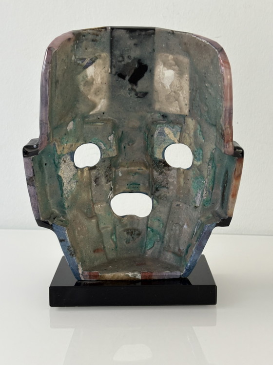 Image 1 of Aztec mask with natural stone