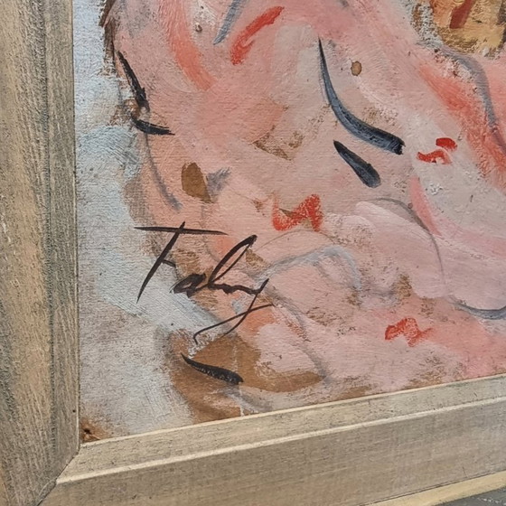 Image 1 of Portrait vintage d'une femme dans le style de Jean-Gabriel Domergue