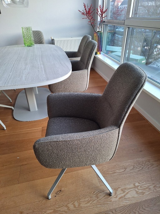 6 Leolux Gyon hoog re-turn stoelen