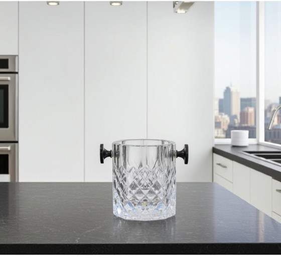 Image 1 of Vintage Silver Crystal Champagne Ice Bucket – Elegant Cut Crystal Design