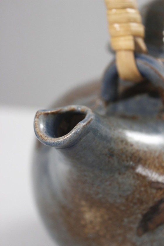 Image 1 of Taber Workshop in Vallauris - Japanese-style stoneware tea set, 8 pieces, France, 1970s