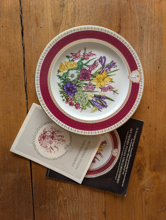 Image 1 of Plato de cumpleaños de la princesa Juliana – Royal Mosa / Franklin Mint – Completo con documentación