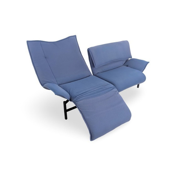 Image 1 of Cassina Veranda Sofa Design Couch Vico Magistretti Fabric Blue
