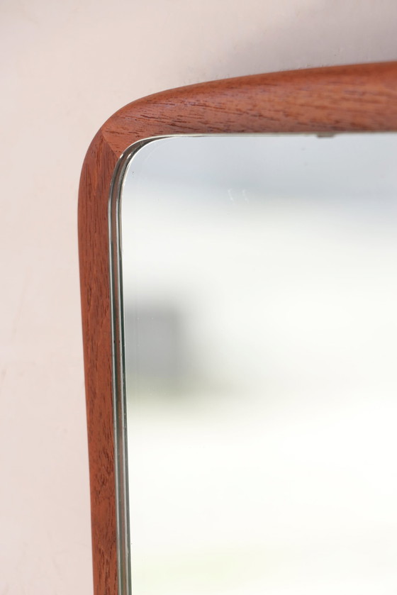 Image 1 of Vintage Teak Wall Mirror - Scandinavian Asymmetrical Design, 50s