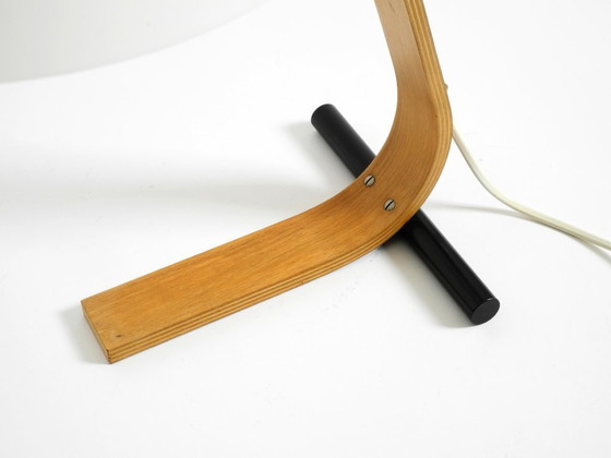 Image 1 of Lampada da tavolo originale Space Age anni '60 in compensato con paralume in plastica di Temde