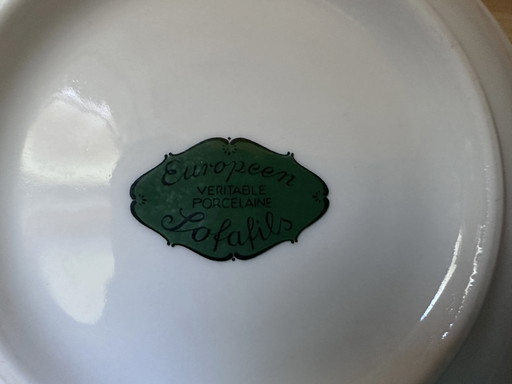 Service à café / thé 24 pièces "Myosotis" porcelaine Sofafils Limoges (années 50/60) vintage