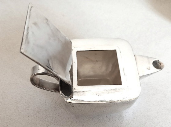 Image 1 of Servizio da tè Art Déco in tre pezzi, in argento e palissandro.