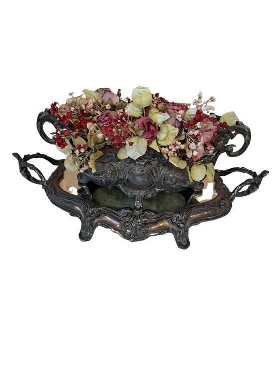 Image 1 of Antikes Tischmittelstück mit Spiegel „Surtout de Table“ im Stil Louis XV, Frankreich, Anfang des 20. Jahrhunderts