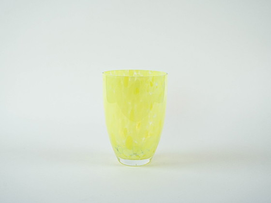 Image 1 of Lemon-coloured glass vase, Danish design, 1970s, made in Denmark