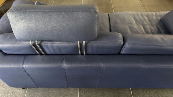 Image 1 of Divano De Sede DS17, 240 cm, pelle blu con supporto extra per il collo