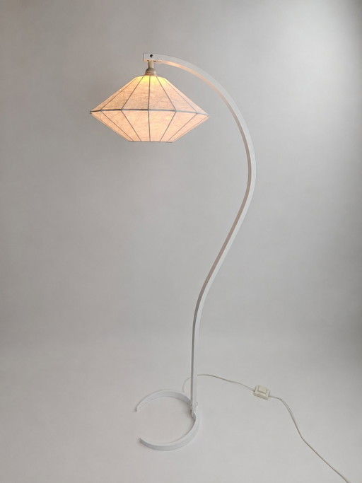 Lampadaire Caprani avec abat-jour cocon graphique, Danemark, années 1970