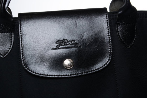 Longchamp, mini borsa tote Depose nera – Borse tote, Calfskin, Nylon (photo 9 of 10)
