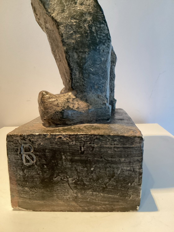 Rare Patinated Plaster Sculpture “Lier Pallieterstad”. Circa 1986., Other, Brown (photo 6 of 9)