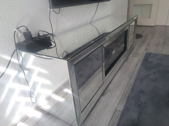 Image 1 of Chimenea eléctrica, espejo, mueble para TV con mando a distancia