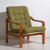 Olive green vintage armchair (c.1950) #80 – Canvas, Scandinavian (photo 6 of 40)