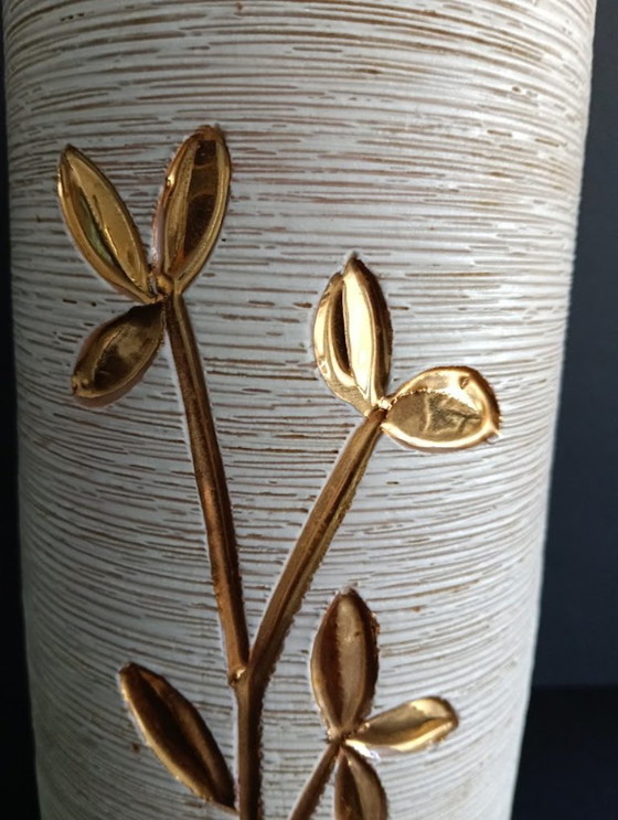Mid-Century Modern Vase – Fratelli Fanciullacci (Italy, 1950s/1960s) – Gold & Sgraffito – Ceramic (photo 6 of 11)