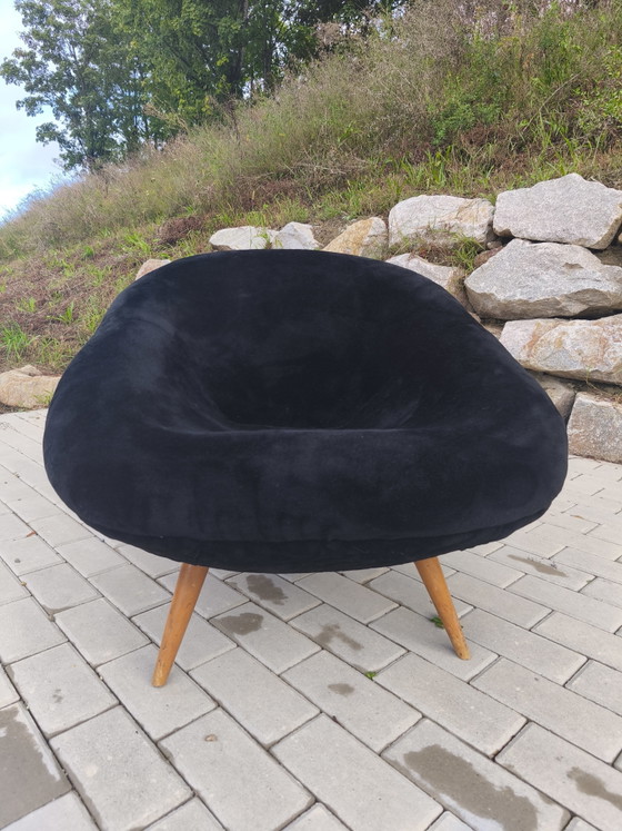 Zeldzame Oscar Niemeyer Fauteuil jaren 50 Braziliaans Design – Velvet, Wood (photo 10 of 10)
