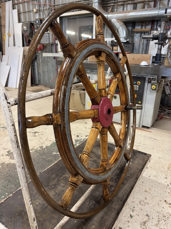 Gouvernail de navire en bois ancien – Objets déco, Wood, Brass (photo 6 of 10)
