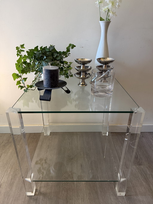 Lucite bijzettafel Hollywood regency jaren 70/80