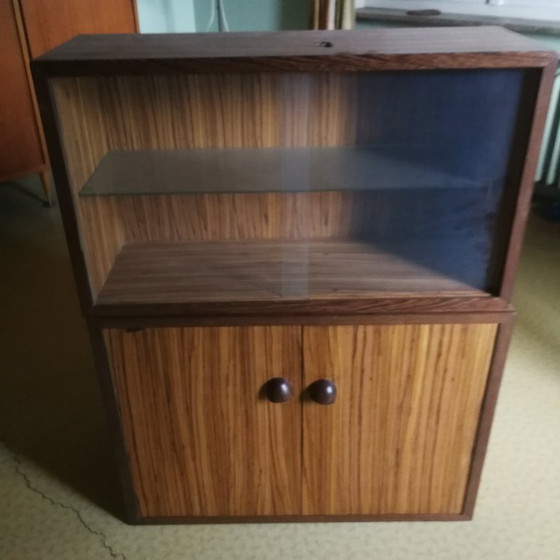 Image 1 of Retro zwevende wandkast, vintage wand rek, antiek wandmeubel