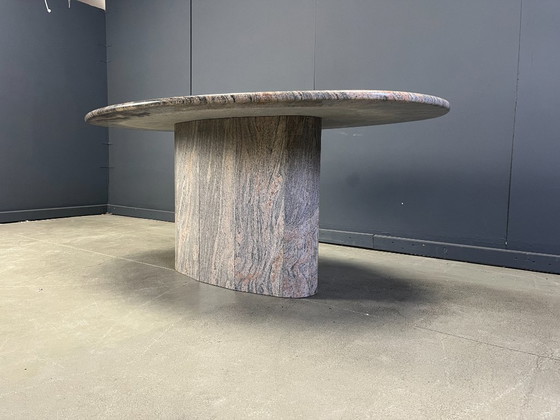 Image 1 of Vintage oval granite dining table, 1970s