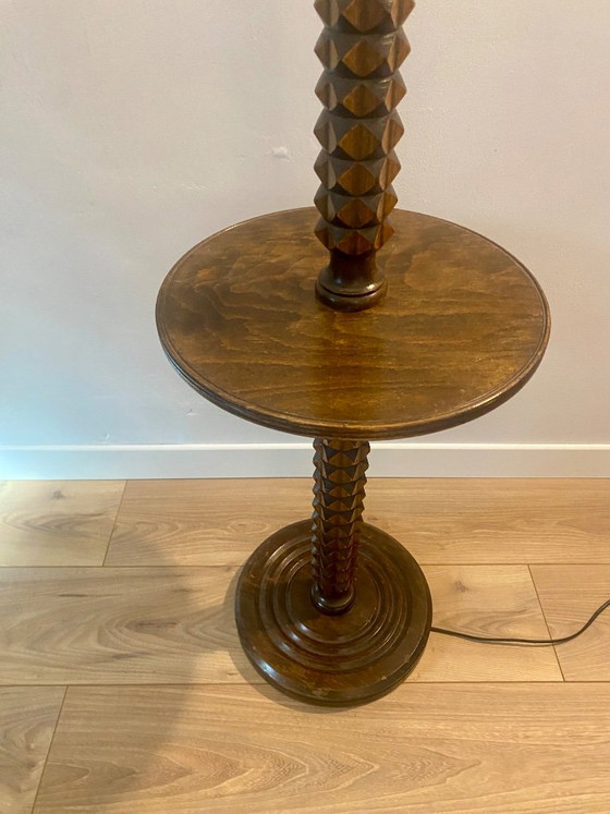 Massief Eiken Lees Vloerlamp Charles Dudouyt – Vloerlampen, Wood (photo 4 of 7)