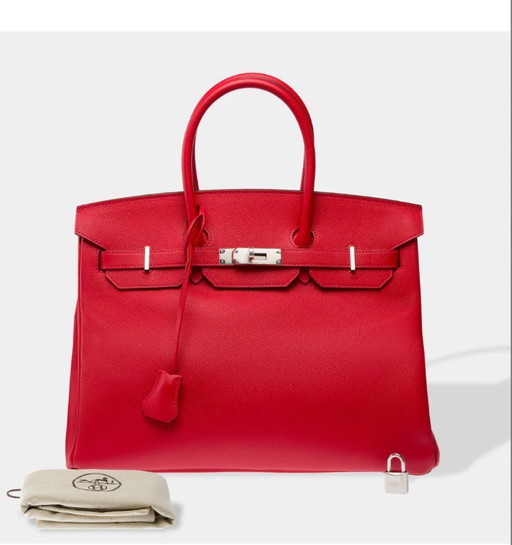 Sac HERMES Birkin 35 en Cuir Rouge - 103312
