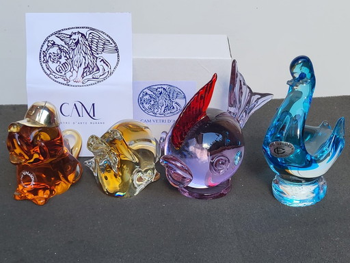 Murano-Glas-Tiere Konvolut Original-Label und Verpackung 