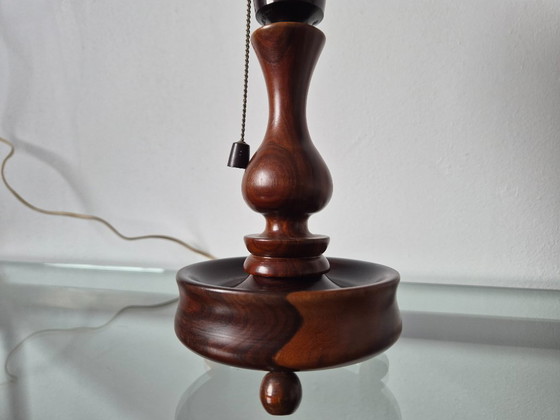 Image 1 of Lampe de table/de chevet japonaise vintage en bois