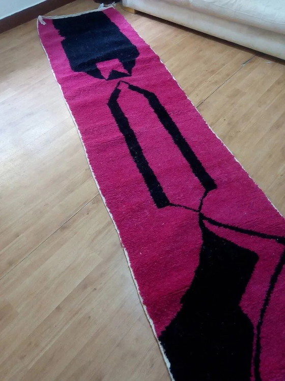 Marokkaans loper vloerkleed - artistiek design - Beni Ouarain stijl - volledig wol - 368 x 85 cm (photo 2 of 8)
