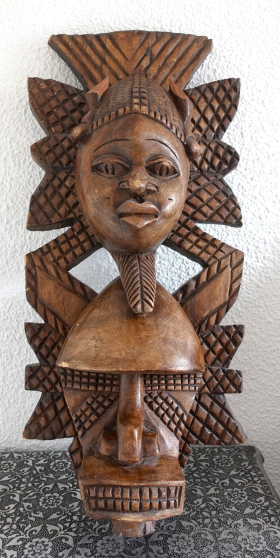 Image 1 of decoratief vintage houten Afrikaans beeld