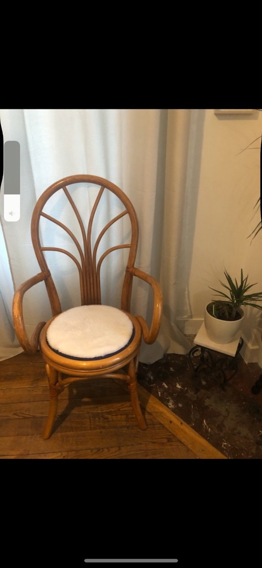 Sedia/poltrona in vimini e rattan