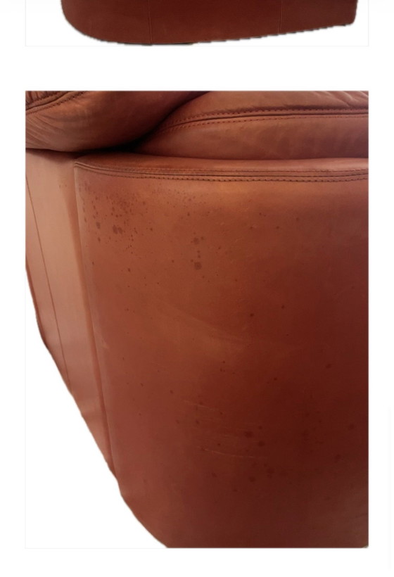 Vintage leren loungefauteuil – rood | Chunky design – Leer (photo 5 of 5)