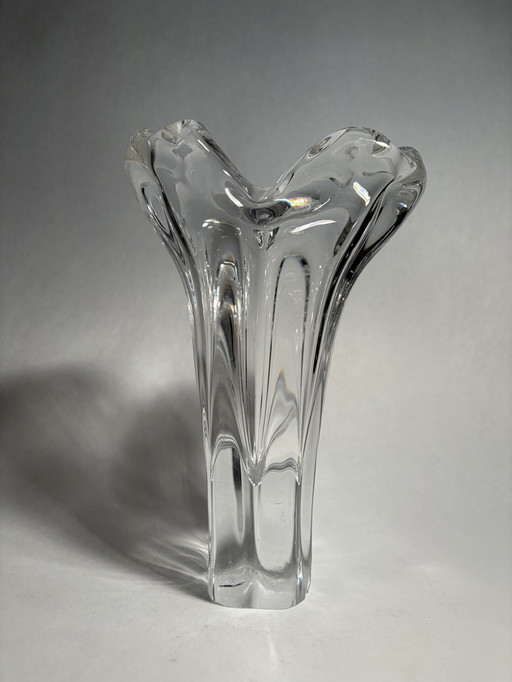 Jarrón de cristal modernista Daum de los años 70