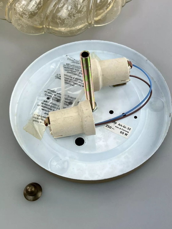 Image 1 of 60er 70er Jahre Lampe Leuchte Plafoniere Flush Mount Ice Glas Space Age Design